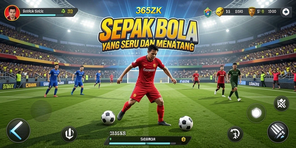 Screenshot gameplay <strong>365ZK</strong> menampilkan aksi sepak bola yang mendebarkan.