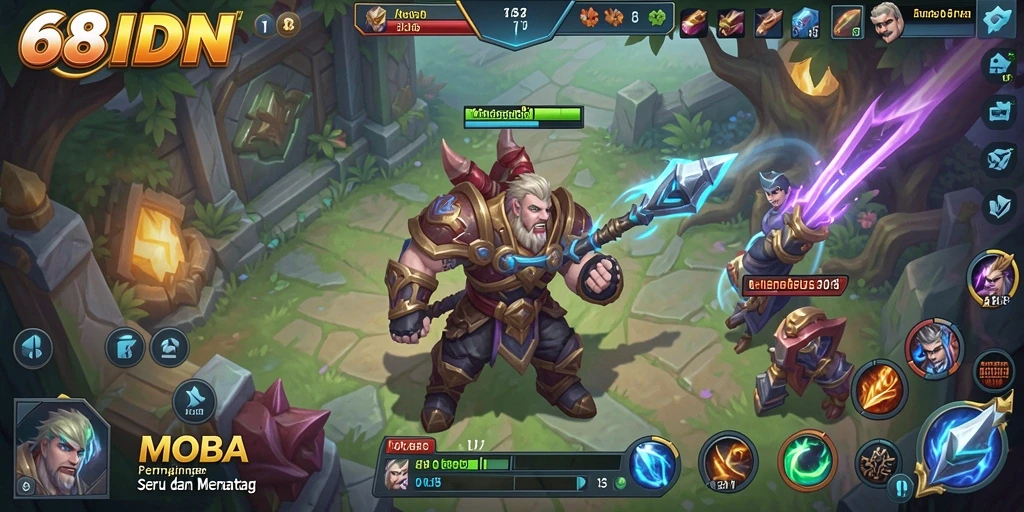 Tampilan gameplay seru 68IDN di arena pertarungan.