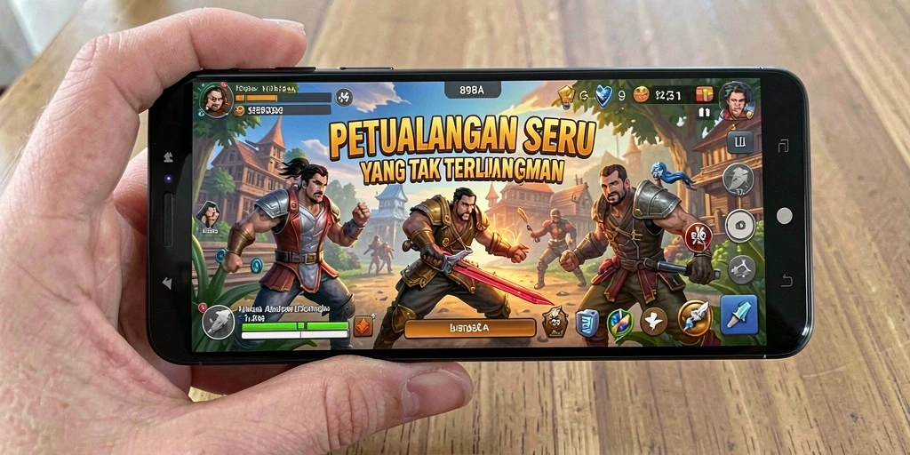 Tampilan gameplay petualangan yang mendebarkan dan seru.