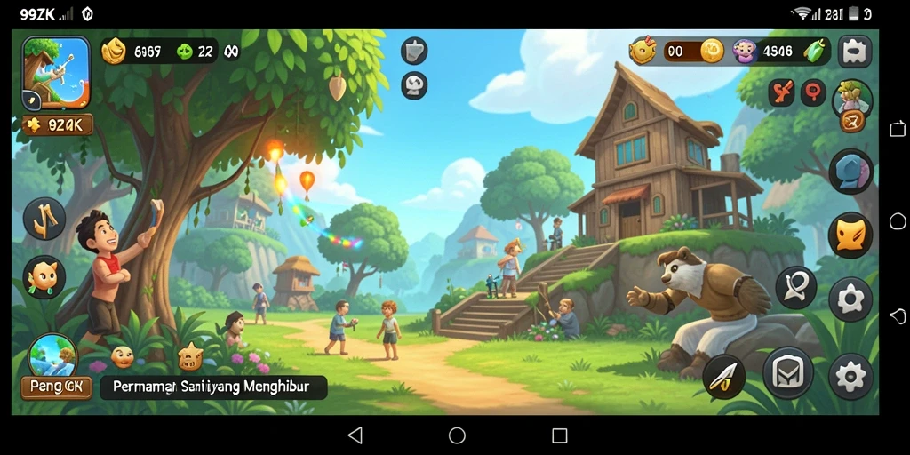 Screenshot gameplay 99ZK menampilkan suasana permainan yang cerah dan menarik.