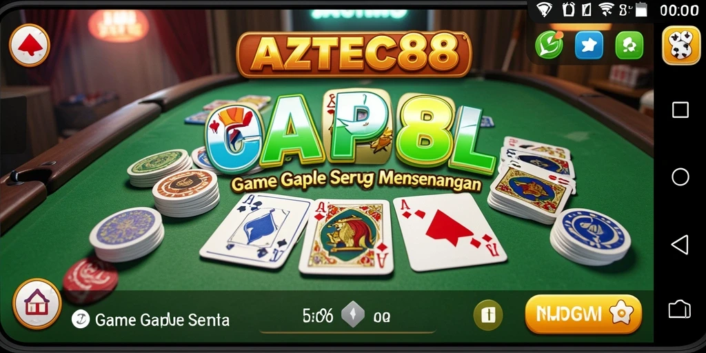 Tampilan seru gameplay AZTEC88 di atas papan Gaple.