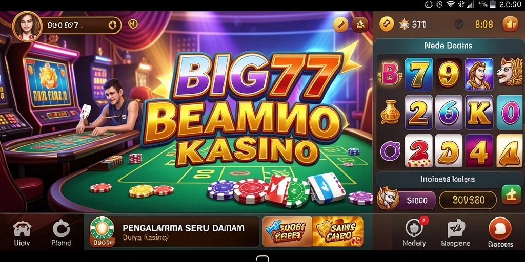 Screenshot gameplay BIG77 menampilkan aksi menarik dalam permainan Kasino.