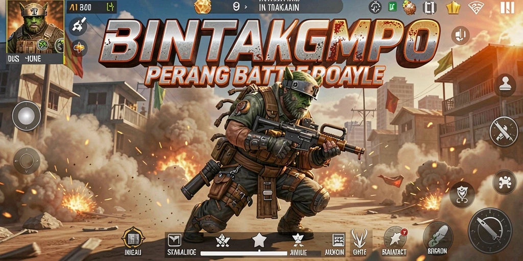 Tampilan menarik dari gameplay BINTANGMPO saat bertarung di arena Battle Royale.