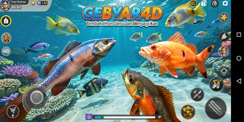 Tampilan gameplay GEBYAR4D yang seru dan penuh aksi Tembak Ikan.