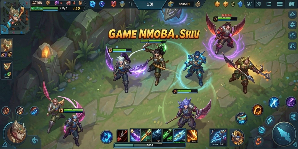 Tangkapan layar gameplay GG288 yang menampilkan aksi seru dalam pertarungan MOBA.