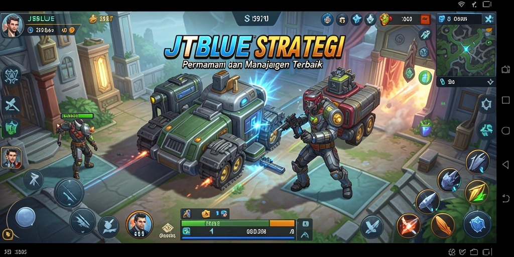 Screenshot gameplay JTBLUE menampilkan grafis dan strategi yang menarik.