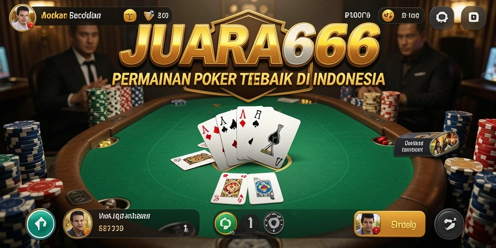 Tangkapan layar JUARA666 menunjukkan suasana permainan Poker yang seru.
