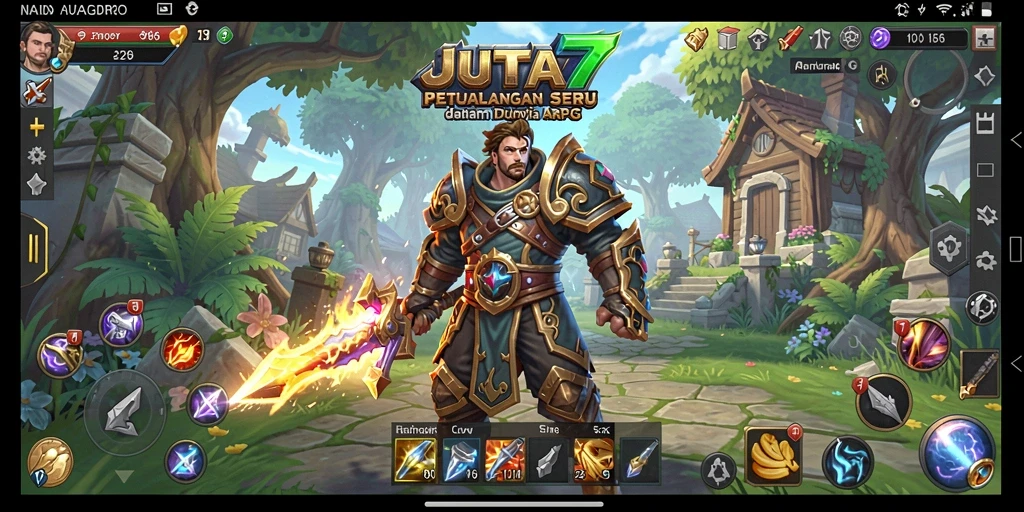 Tampilan epik pertempuran dalam gameplay ARPG JUTA7.