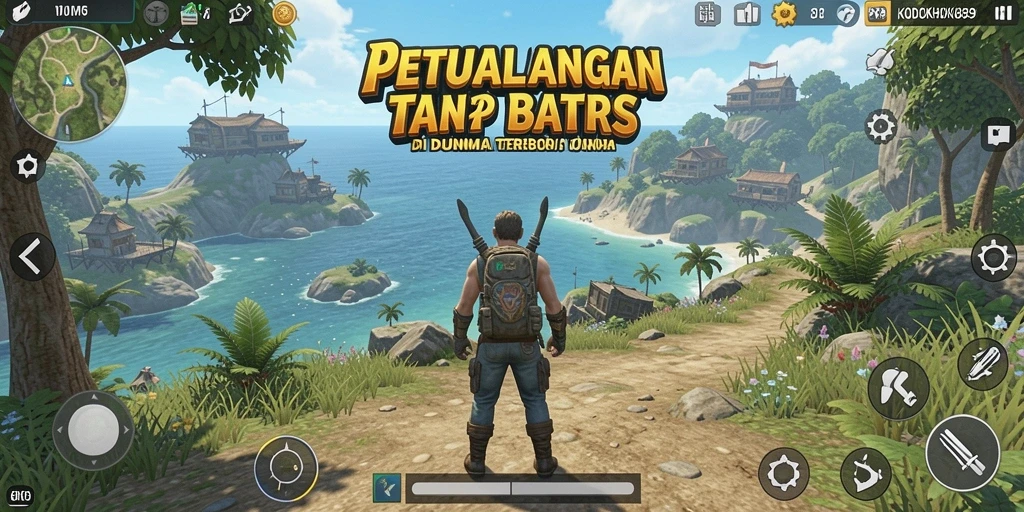 Gameplay KODOKHOKI889 yang menampilkan dunia terbuka yang luas dan hidup.