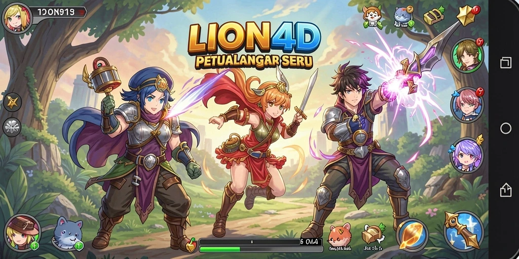 Tampilan gameplay LION4D yang penuh warna dan menarik.