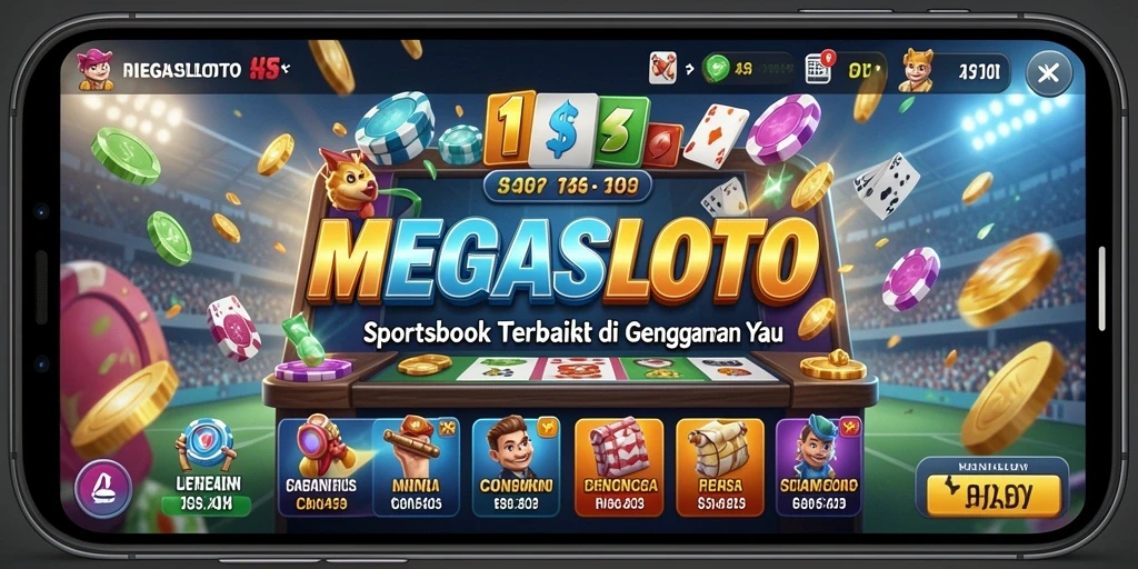 Tampak antarmuka utama MEGASLOTO dengan berbagai pilihan taruhan olahraga.