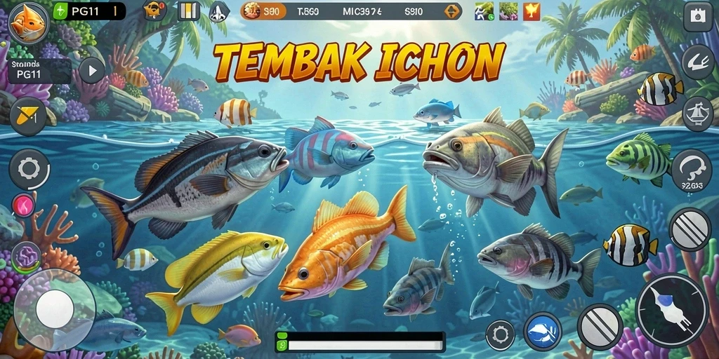 Screenshot gameplay PG11 yang menampilkan pengalaman Tembak Ikan yang seru.