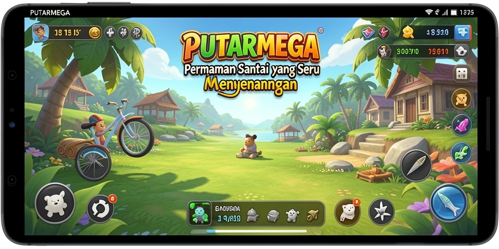 Screenshot gameplay PUTARMEGA yang menyenangkan dan adiktif.