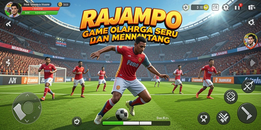 Tampilan atraktif dari gameplay olahraga RAJAMPO yang seru dan menantang.