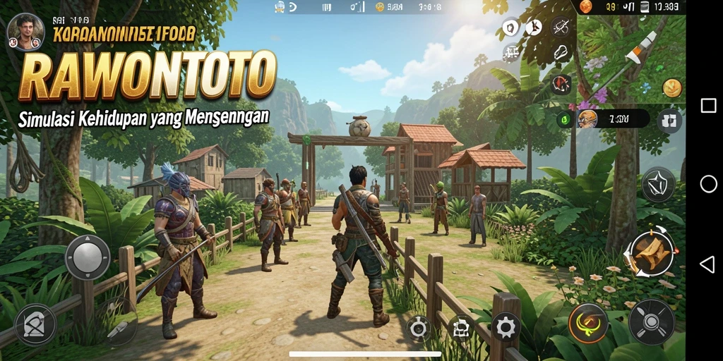 Tampilan gameplay menarik dalam RAWONTOTO dengan interaksi karakter yang dinamis.