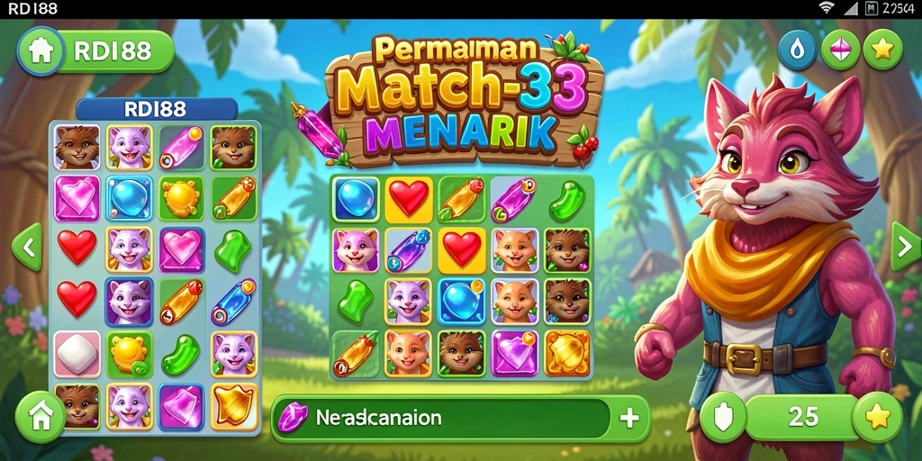 Gameplay seru dan menantang dalam RDI88 dengan berbagai level.