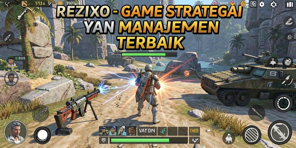 Tampilan gameplay REZIXO dengan strategi menegangkan.