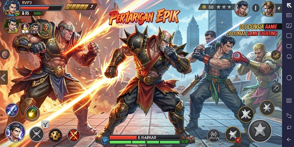 Tangkapan layar dari gameplay seru RVIP3 yang menampilkan pertarungan nyata.