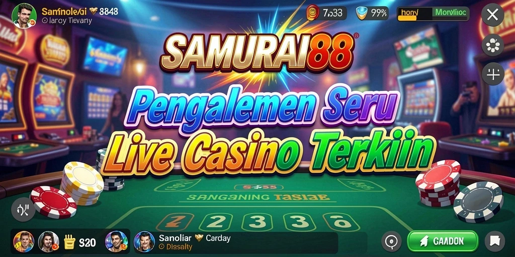 Tampilan menegangkan dari gameplay Live Casino SAMURAI88.
