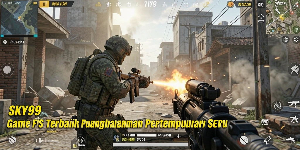 Tampilan gameplay SKY99 yang intens dan mendebarkan di arena pertempuran.