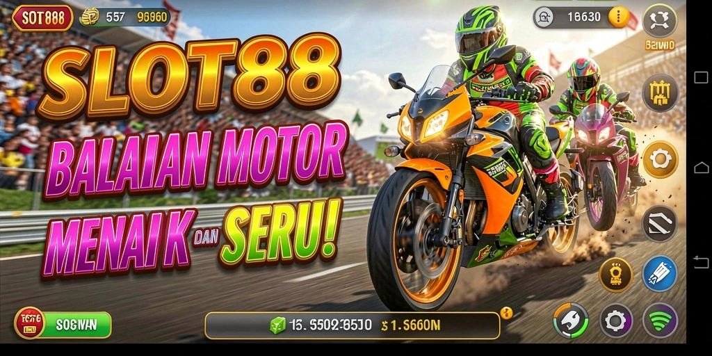 Gameplay balapan motor yang mendebarkan dan penuh aksi.