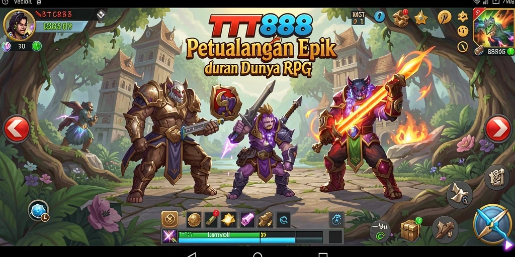 Tampilan gameplay RPG TTT888 yang menakjubkan dan penuh aksi.