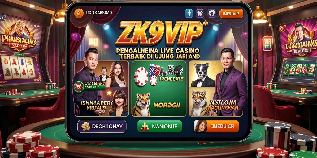 Gameplay ZK9VIP yang mendebarkan dengan dealer langsung.